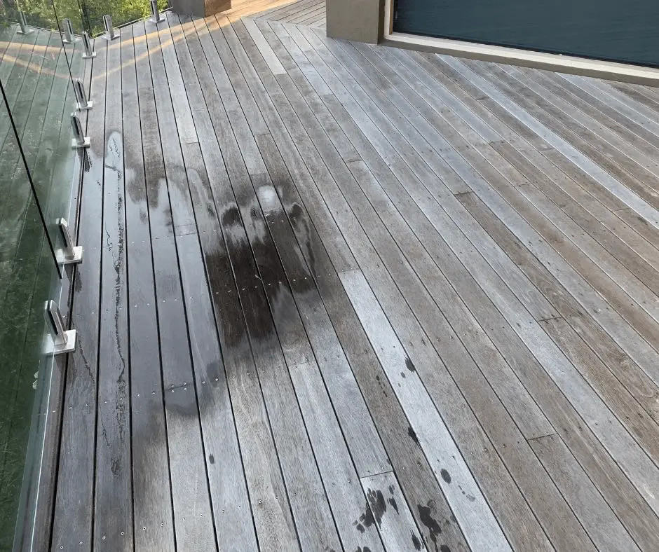 This deck is not dry enough to stain