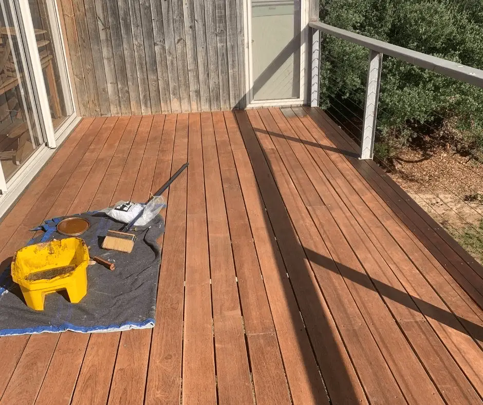 Is this deck dry enough to stain?
