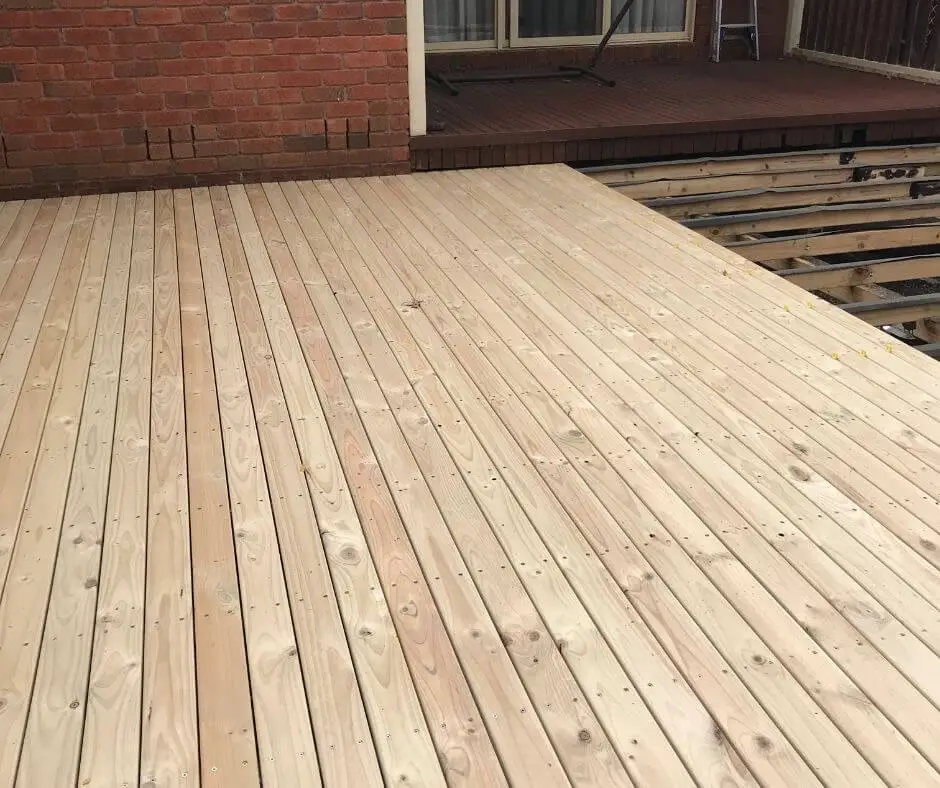 Staining new deck