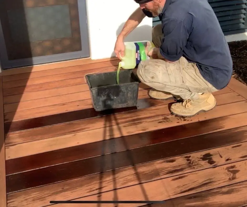 Mix deck cleaner with water 