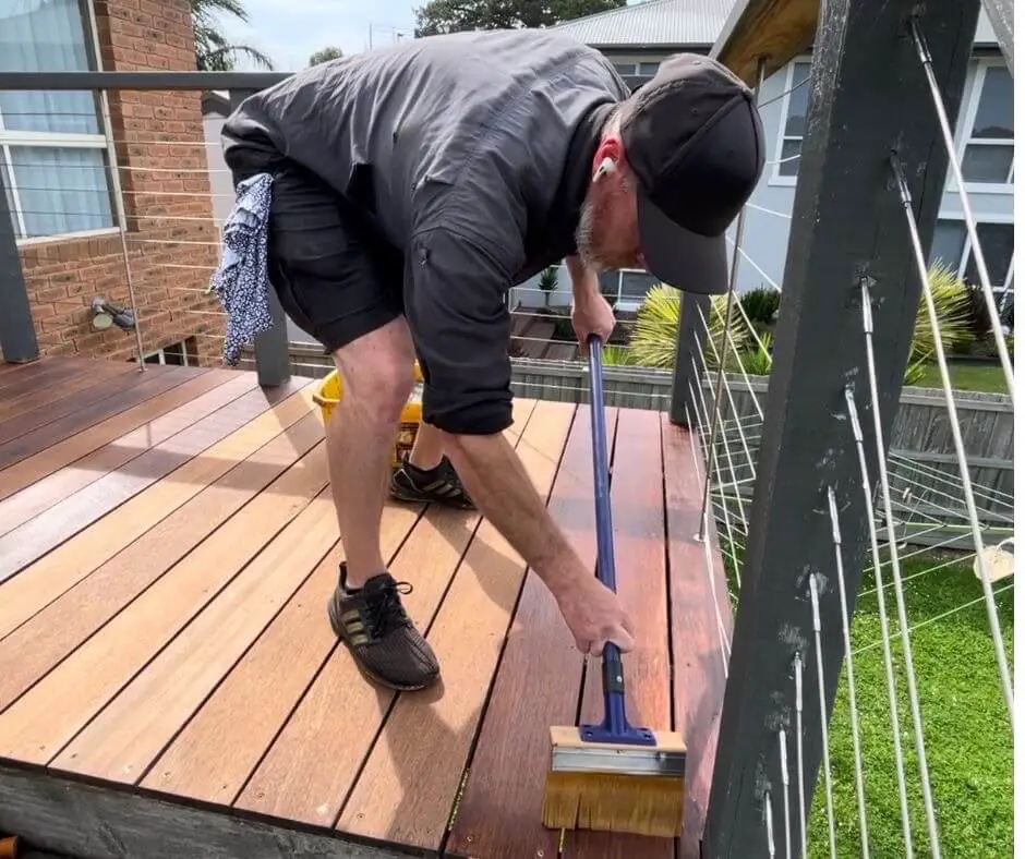 best time to stain a deck