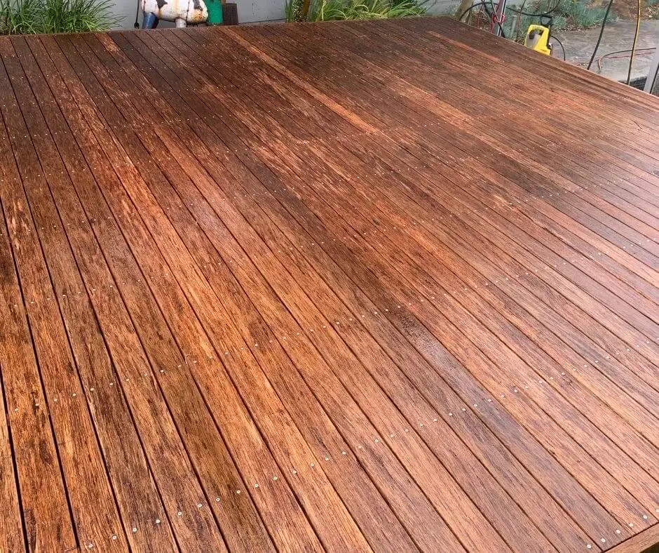 Older deck after a scrub and wash