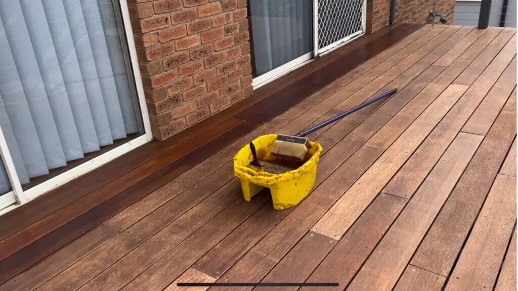 Use a deck brush for deck maintenance