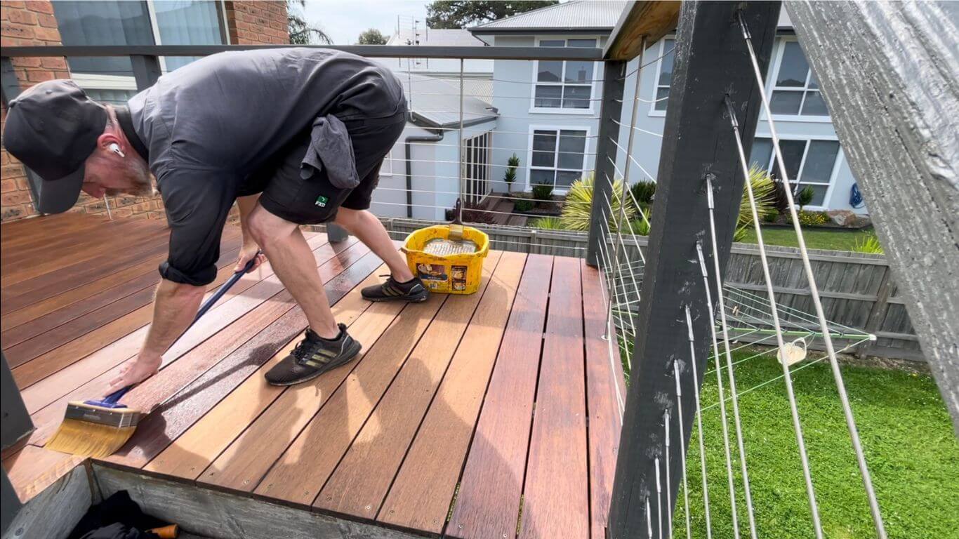 best time to stain a deck